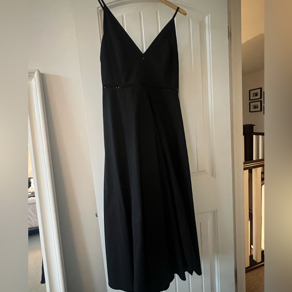 COS Black Strapless V-Neck Evening Gown
